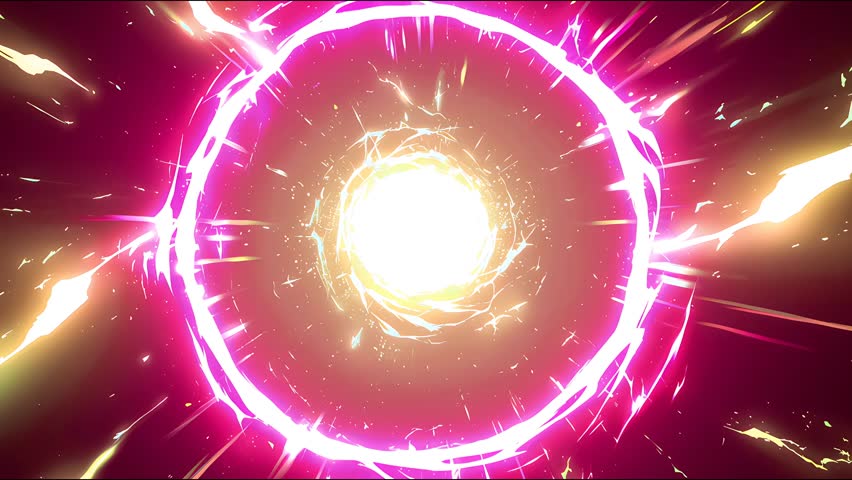 Seamless anime-inspired cartoon loop. 2D animation with comic art styling and explosive VFX for motion design and video backgrounds