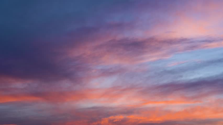 Multicolored sky before sunset of the departing day
