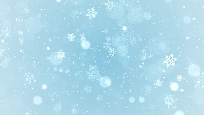 Blue Christmas background glittering particles snow flakes. White Snow Falling Snowflakes Winter Animation. Celebration, thanksgiving merry Christmas, winter Holiday New Year, snowflake, snow, festive