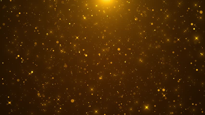 Abstract gold tail particle falling down new year, Christmas festival, award, celebration 4K motion background. golden sparkling particles glowing lights, bokeh effect, festive decoration, Christmas