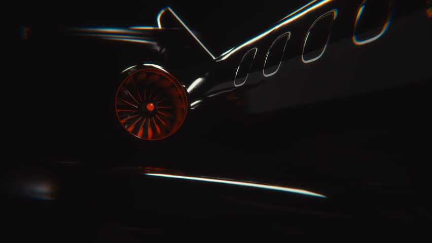 3D render of a luxury private jet with cinematic lighting and glowing engines. Ideal for business aviation, premium travel, or tech promos.