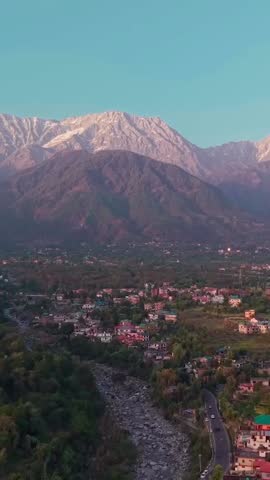 Town at the Foothills of the Himalayas in Northern India