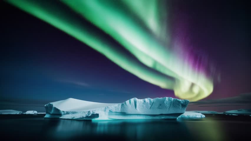 A stunning encounter between the dancing green and purple aurora borealis and the Milky Way star trails arching across the night sky. - Powered by Shutterstock - Get 15% off with code: PIKWIZARD15