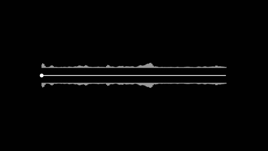 Digital audio waveform spectrum podcast animation isolated on black background