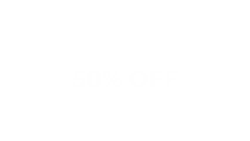 Special Offer 50 Percent Off With Brush Stroke Animation For Sale, Business Concept