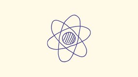 Hand-drawn pencil sketch animation of an atom symbol, seamless loop with alpha channel transparency, sticker-style design for school - Powered by Shutterstock - Get 15% off with code: PIKWIZARD15