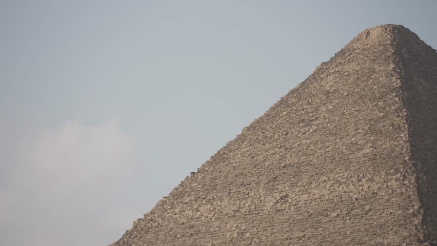 View of the Great Pyramid and Sphinx at Giza on a sunny day, Giza, Cairo, Egypt, Africa
