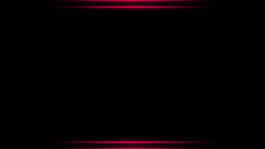 Animated Magenta red color glowing border line blank frame loop able black background