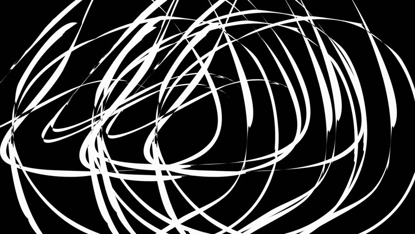 The Sketchy White Scribble In Black Background.
