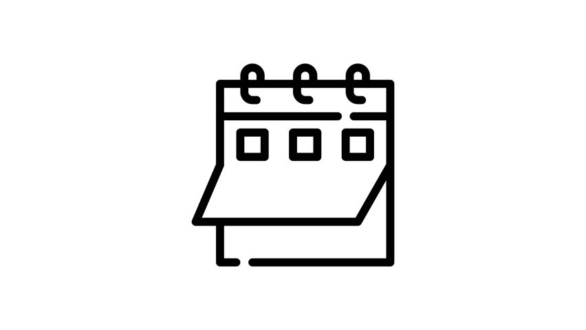 icon line motion graphic daily calendar