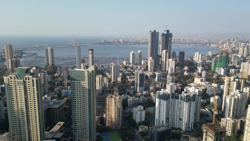 Worli Mumbai Downtown, Skyline, Cityscape Drone top View