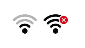 No wifi signal icon animation on a white background - Powered by Shutterstock - Get 15% off with code: PIKWIZARD15