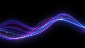  looping 3d animation. Abstract pink blue neon background with unfocussed glowing wavy lines and bokeh lights. Equalizer sound wave chart. line Grid. Abstract digital data wave. 4k 60fps VJ loop - Powered by Shutterstock - Get 15% off with code: PIKWIZARD15