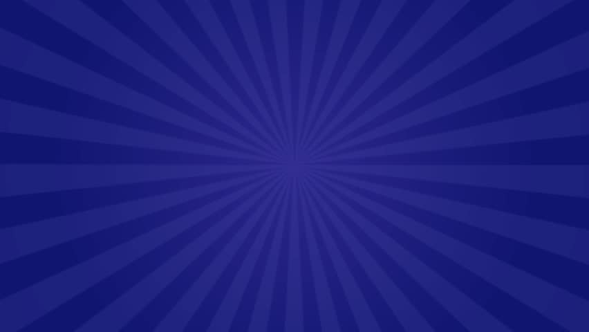 Animated blue starburst comic book background with dynamic radial burst effect. Perfect for superhero intros, action-themed visuals, or energetic transitions