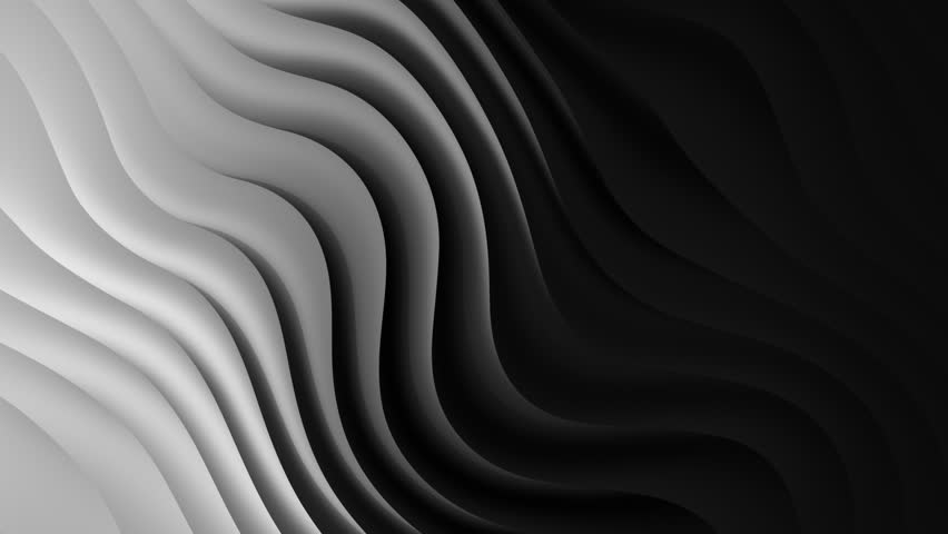 Abstract Black and White Split Screen Waves Animation – 4K 60fps Seamless Loop | Minimalist Dual Tone Fluid Motion | Monochrome Gradient Wave Background for Design, VJ, Visuals, and Presentations