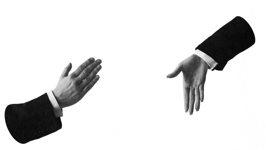 Business people handshake in front of target, precision in deal-making, strategic partnerships, successful agreements Stop motion, animation. Concept of business, cooperation, deal