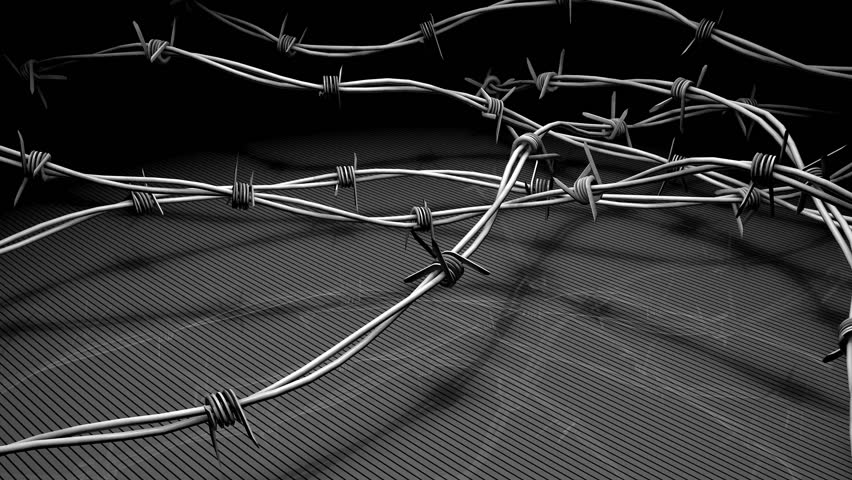 Barbed wires animation for foreground, background, with matte.