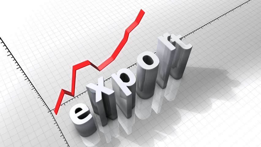 Growing chart graphic animation, rising Export.