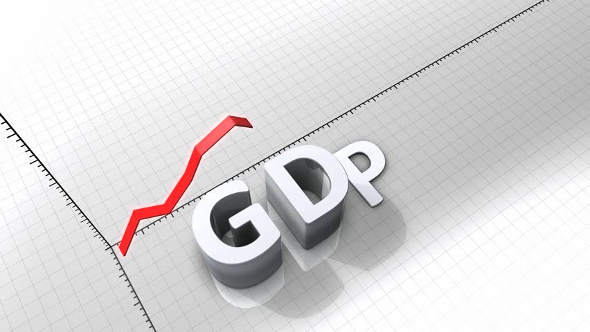 Growing chart graphic animation, rising GDP(Gross Domestic Product)