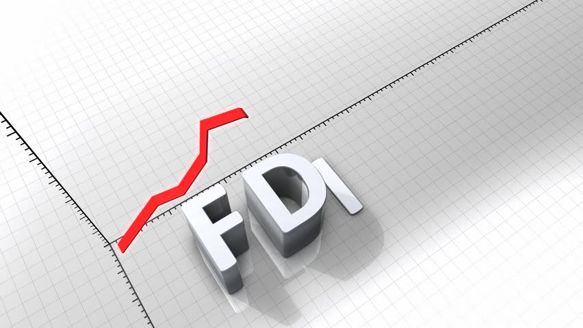 Growing chart graphic animation, rising FDI(Foreign Direct Investment)
