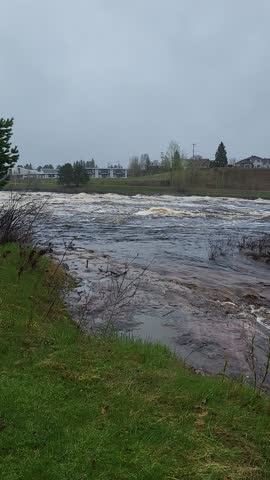 Spring torrent and waterfall of Lac St-Jean