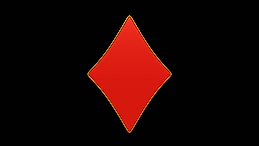 Playing Card Diamond Symbol Animation with Transparent Background