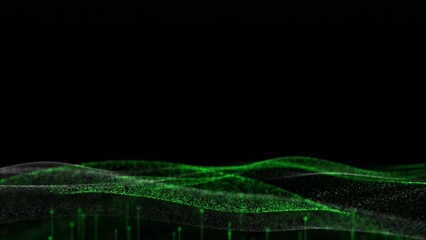Green Digital Mesh Data Flow – Futuristic Network Visualization