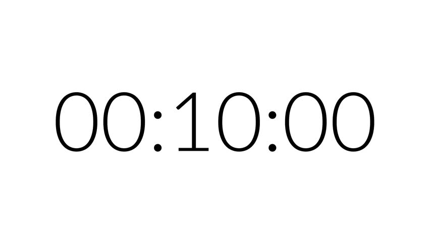 10 second countdown timer with black number on white background. Countdown timer modern from 10 second to 0 second. Clean and simple 10 second countdown timer