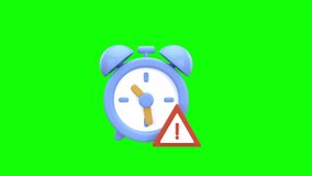 3d animation deadline alert, featuring a classic alarm clock and a warning triangle to symbolize time-sensitive tasks, late submissions, or missed deadlines with alpha channel - Powered by Shutterstock - Get 15% off with code: PIKWIZARD15