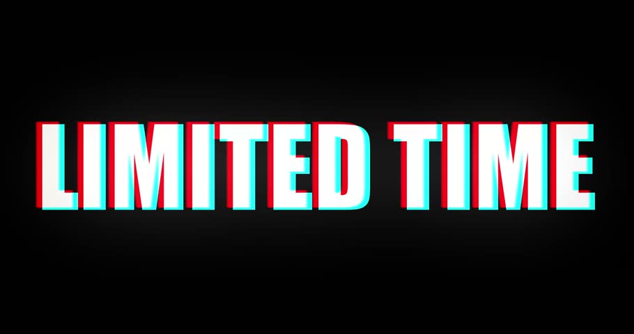 Glitch Text Animation With Words LIMITED TIME for Promo, Sale, Countdown, and Digital Ads
