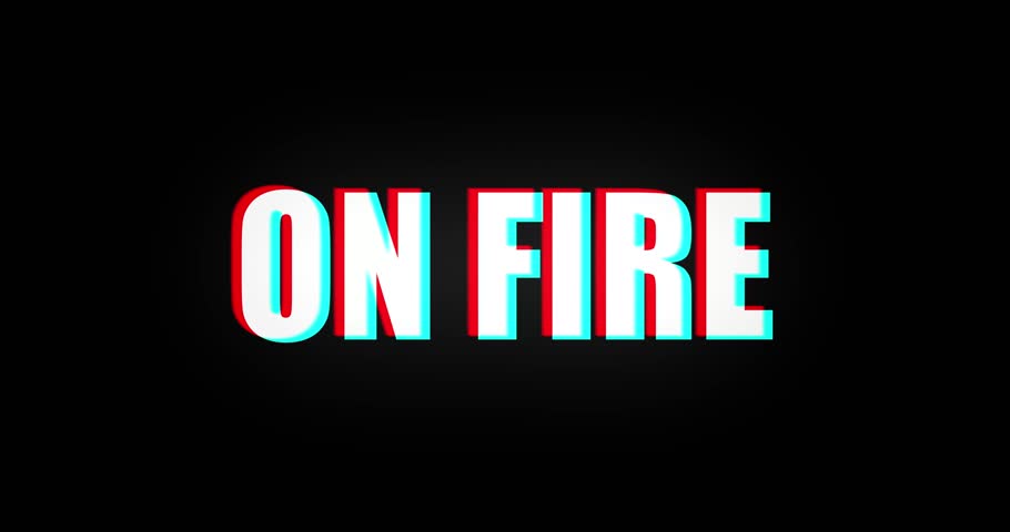 Glitch Text Animation With Words ON FIRE For Promo, Sale, Hot Deals, And Digital Ads

