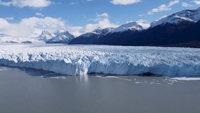 Los Glaciares National Park In El Calafate Santa Cruz Argentina. Birds Eye View Of Famous Glacier In A Patagonia Landscape. Nature Tourism Icon Snow Covered Forest Trees. - Powered by Shutterstock - Get 15% off with code: PIKWIZARD15