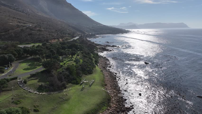 Sunrise Fog In Cape Town Western Cape South Africa. Stunning Tropical Coastline Beach Scene Viewed From Above. Sunset Coast Clouds Sky City Seaside. Coast City. Cape Town Western Cape.