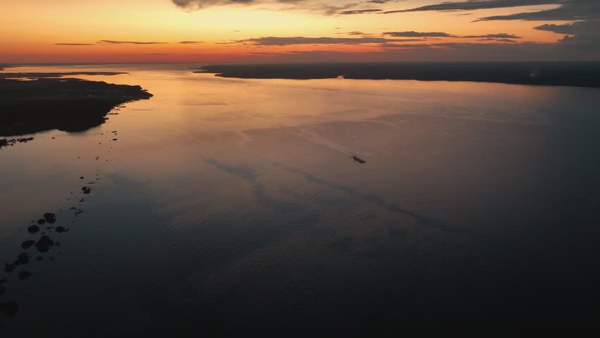 Colorful Sunset In Manaus Amazonas Brazil. River Flowing Through Lush Green Forest Landscape. Forest Environment Amazon Sundown. Forest Beautiful Day Amazon Panoramic. Manaus Amazonas.