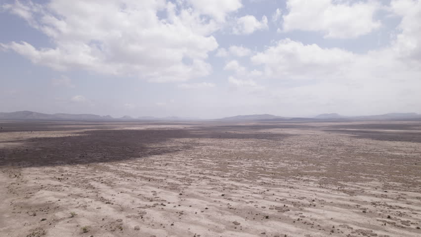 The West Texas Chihuahuan Desert in the Big Bend Region, aerial view over sparse sandy landscape