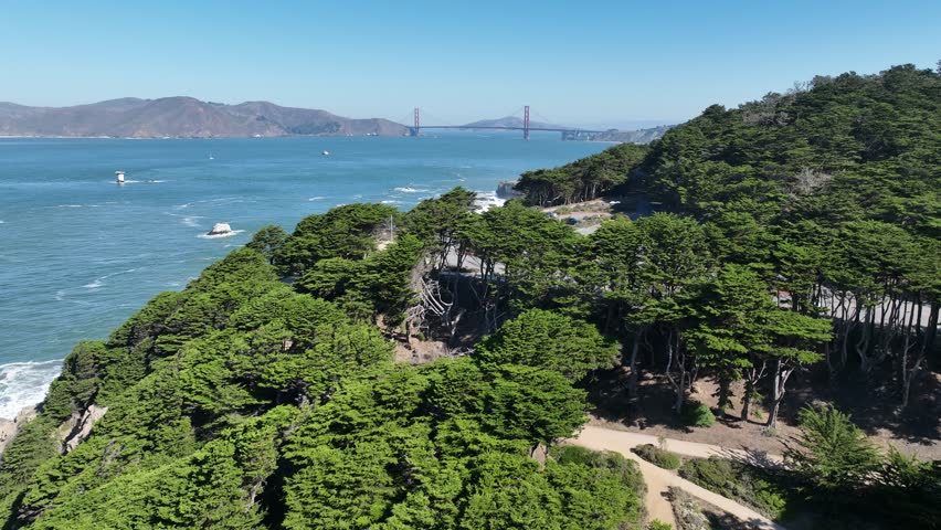 Golden Gate Park In San Francisco California United States. Aerial View Of A High-Rise Buildings And Traffic Showcasing Urban Life. Nature Sky Sky Forest. Agronomy Sky Panning Wide.