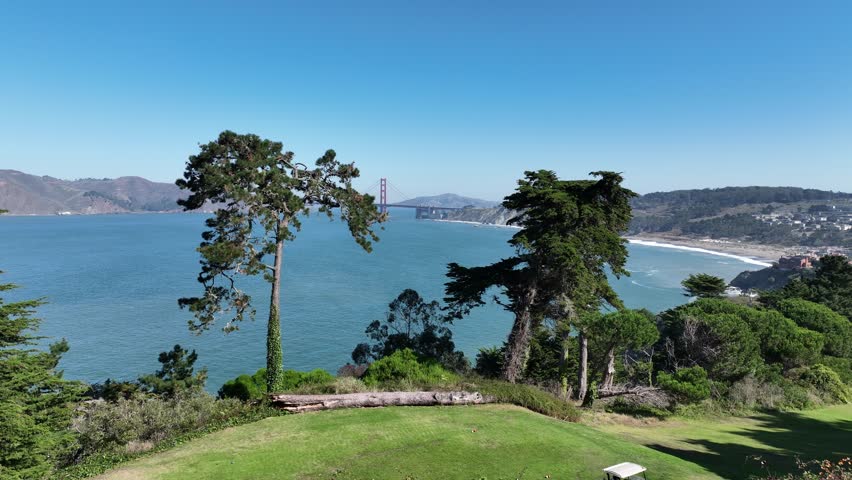 Golden Gate Park In San Francisco California United States. Elevated Road Bridge Symbol Of The City Viewed From Above. Deserted Outdoor Farmer Stunning. Deserted Forest. San Francisco California.