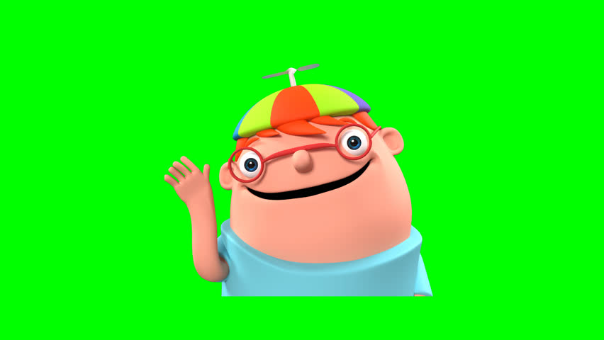 3D green screen animation of character Neradi waving in a close-up view. Perfect for digital assets, presentations, explainer videos, and visual content creation.
