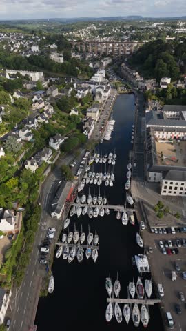 Vertical view of Morlaix town in Brittany, France