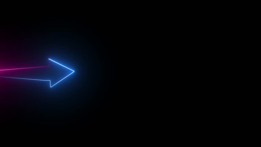 Neon arrow signs collection. Bright arrow pointer symbols on brick wall background. . Banner design, bright advertising signboard elements.