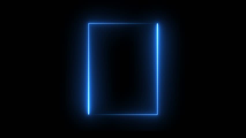 Neon rectangle frame illustration. Rectangle photo frame with two tone neon illustration graphic. Abstract Neon Rectangle Shape
