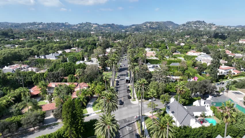 Beverly Hills In Los Angeles California United States. City Skyline Showing Modern And Traditional Architecture. Town Sky Background Backgrounds Urban. Town Famous. Los Angeles California.