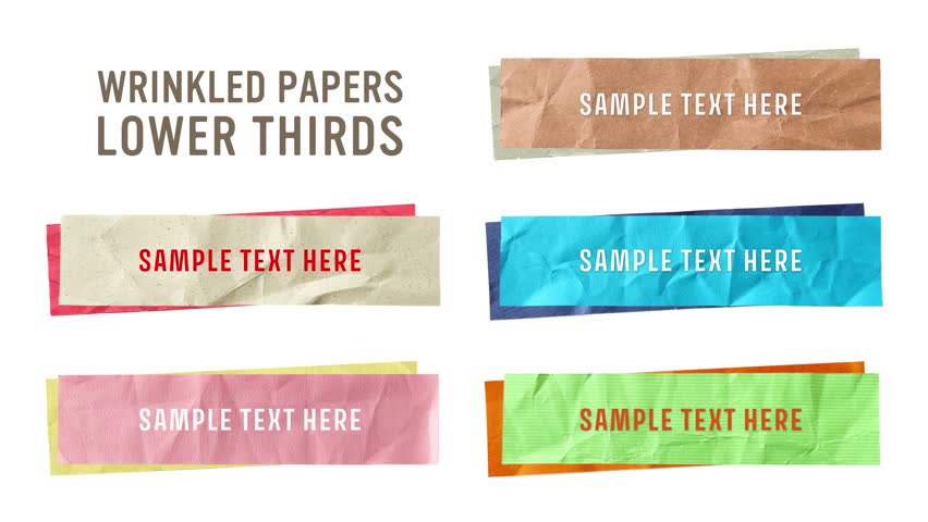 Wrinkled Paper Lower Thirds Animation Set