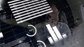 businessman starting call, using phone and tapping chart overlay bars updating business metrics. Technology, analytics, data visualization, finance, corporate, innovation, digital interface - Powered by Shutterstock - Get 15% off with code: PIKWIZARD15