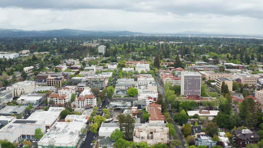 Aerial view of East Palo Alto California suburban residential homes water 01 - Aerial Drone View