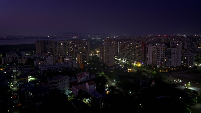 Areal view of growing Ulve city near India