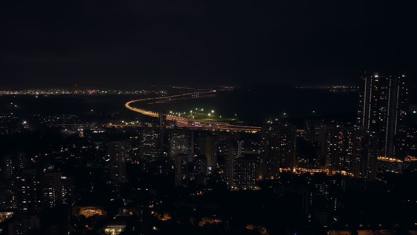 Cinematic aerial view of Mumbai
