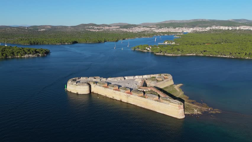 Beautifull Fortress Drone Sunset Jadrija 