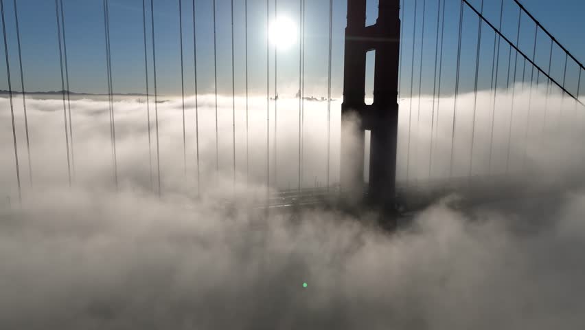 Golden Gate Bridge In San Francisco California United States. Traffic Is Moving Across A Modern Cable-Stayed Bridge. Sunset Sky Clouds Downtown. Sunset Outdoors Downtown Panorama.