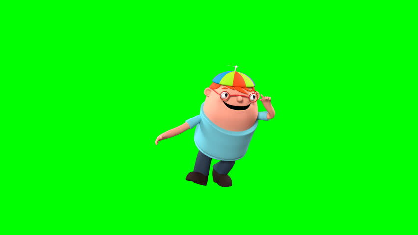 3D animation of Neradi character looking around curiously on green screen, perfect for digital assets, explainer videos, and creative content.